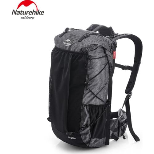 Naturehike 2020 60L+5L Camping Hiking Climbing Backpacks Piggyback Breathable Lightweight About 1160g With Rain Cover NH19BP095