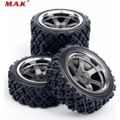 1:10 4pcs/set RC Rubber Tires F HSP HPI RC Rally Tires Wheel Rim 1:10 Racing Off Race Car