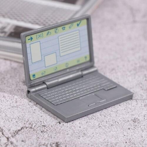 1 Pc 1:12 Dollhouse Miniature Simulation Laptop Computer Model for Miniature Dollhouse Study Room Furniture Accessories