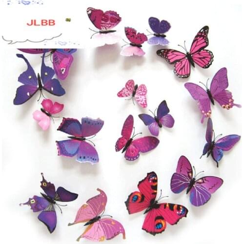 12Pcs 3D Magnet Butterflies DIY Wall Sticker Butterfly on the wall living room Home Decor Fridage stickers wedding Decoration