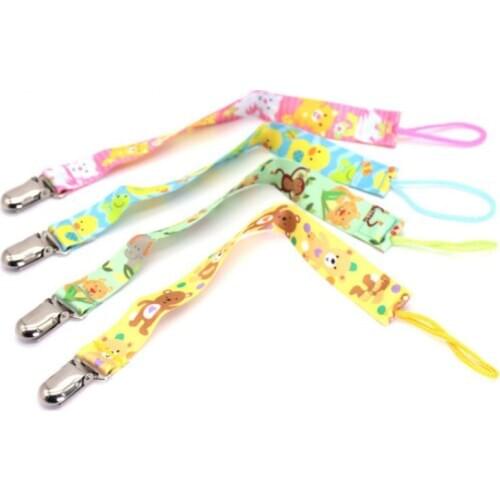 4 Colors Pacifier Clip By Baby Pacifier Teething Toy Holder With Colorful Cartoon Animals For Baby Feeding And Baby Accessories