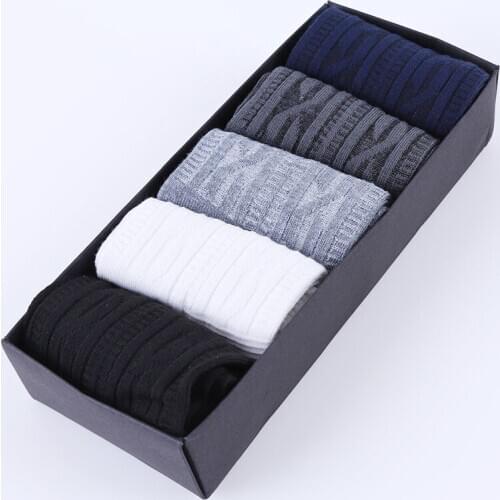 5 Pairs Big Size Casual Mens Business Socks Crew Autumn Winter Socks For Men Meias Homens