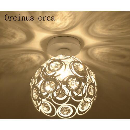 5w LED Wrought Iron Welding Spray Paint Absorb Dome Light Modern Ideas Painted K9 Crystal Ceiling Lamp Bedroom 1 Light 110-240v