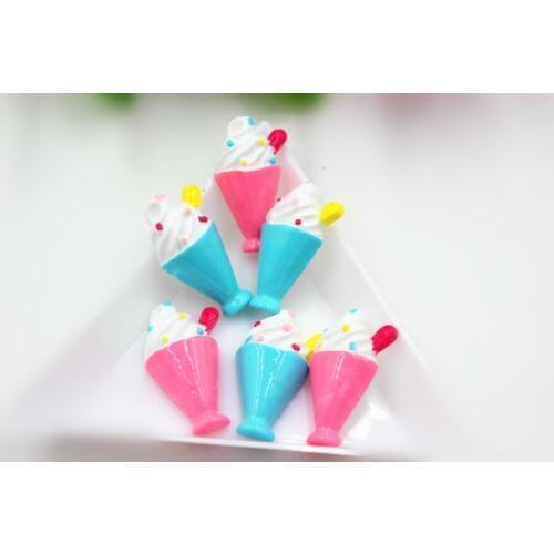 50pcs/lot DIY resin icecream mix colors flat back resin cabochons accessories