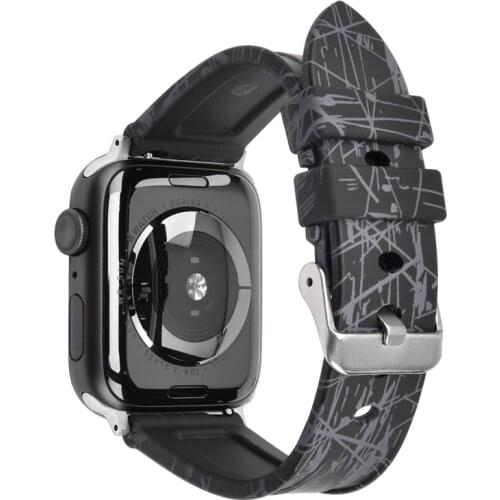 BEAFIRY Silicone Bands for Apple Watch 40mm 38mm 42mm 44mm iWatch SE Series 6 5 4 3 for Women Men Sport Waterproof Black Blue