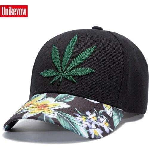 UNIKEVOW 3D Embroidery Baseball Cap Leisure Summer Sport Cap For Men And Women Leaf Hats