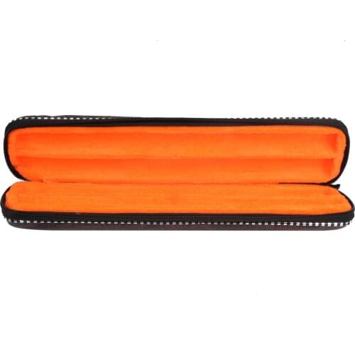 Portable Flute Case Imitation Leather Flute Storage Bag Shockproof Resistant Flute Case Zipper Flute Box For F‑Key Bamboo Flute