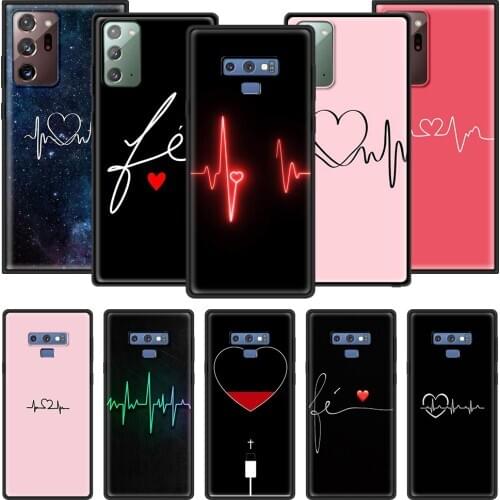 Phone Case for Samsung Note 8 9 10 20 Ultra 5G Plus 10Lite Soft Silicon Cover Coque Shell TPU Fundas Heartbeat