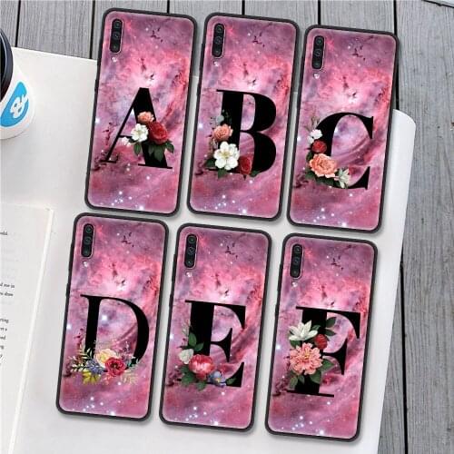 Flower Letter Phone Case For Samsung Galaxy A50 A51 A70 A71 A21s A10 A30 A20e A40 A20s A10s Soft Shell Mobile Cover