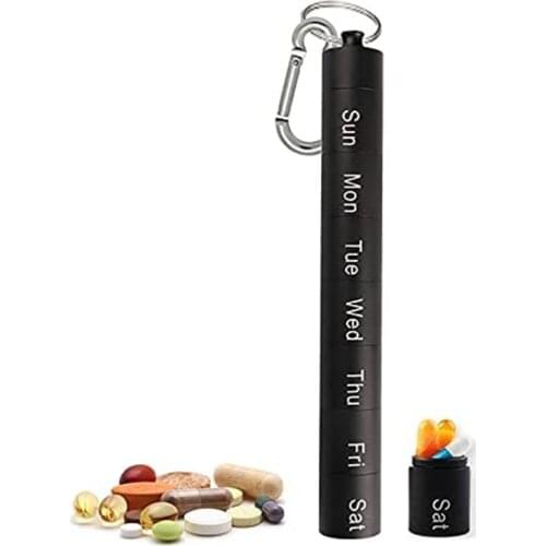 Spot Hot Sale 2021 Sealing and Waterproof 7 Days Split Aluminum Alloy Metal Pill Box storage box storage organizer