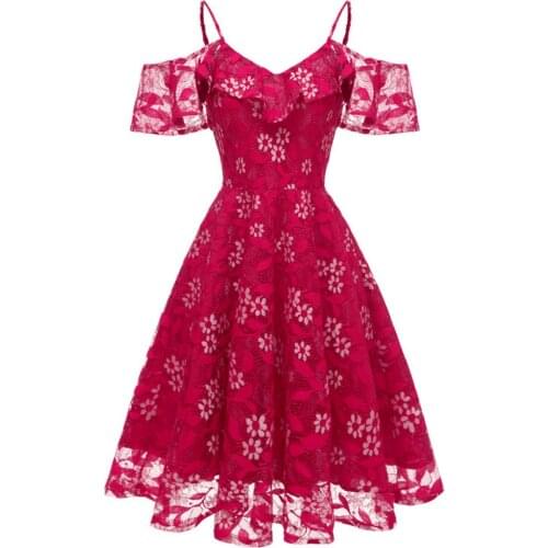 Elegant Ladys Wedding Party Bridesmaids Single Shoulder Company party dress Youth Party Banquet Lace Party Dresses New Style