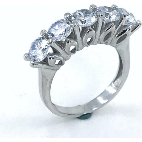 Classic Diamond Montürü High Stone Dibs Silver Ring