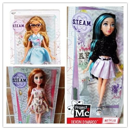 28cm Genuine Project Mc2 Core Doll Glass eyes Dress Up Doll Plastic Dolls Christmas Gift doll toys for children girls