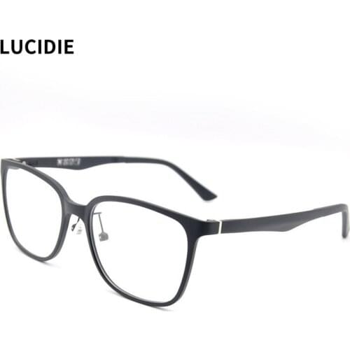 LUCIDIE Square Myopia Eyeglasses for Women Men Retro Metal Frame Eyewear Korean Clear Lens Spectacles Male Female Optical Glases