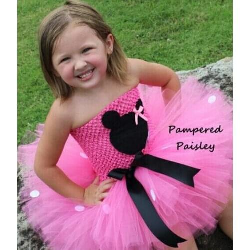Cute Girls Pink Dresses Crochet Tutu Dress Baby Handmade 2Layer Fluffy Tulle Ballet Tutus with Flower Headband Kids Corset Dress