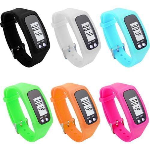 Multifunctional 6 Colors Digital LCD Pedometer Watch Run Step Pedometer Silicone Watch Fashion Bracelet Calorie Walking Couter