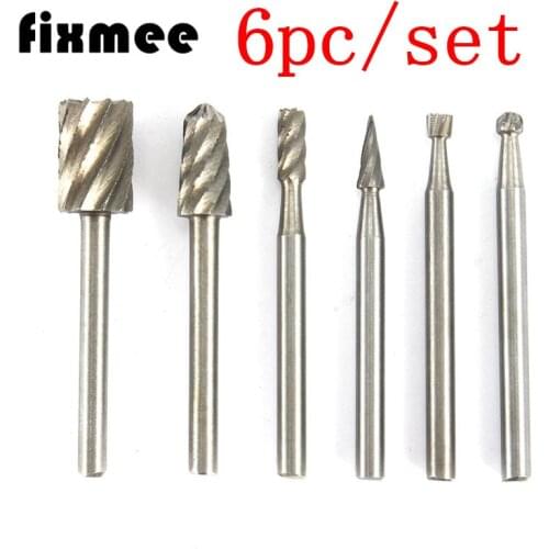 6pcs Dremel Rotary Tools Mini Drill Bit Set Cutting HSS Routing Router Grinding Bits Milling Cutters for Wood Carving Tool