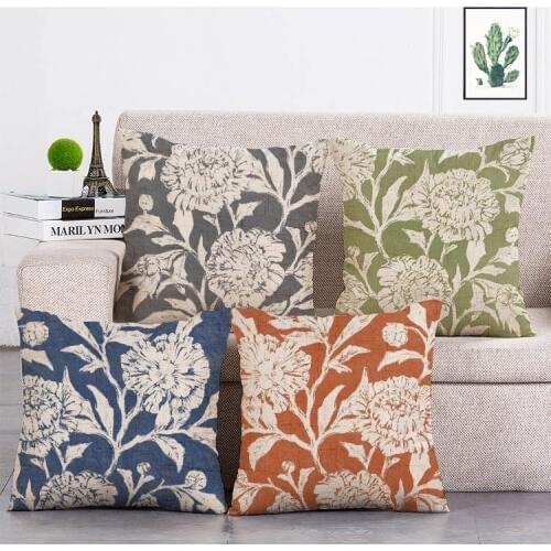 Flower Print Cushion Cover Rose Floral Pattern linen/cotton throw pillow covers couch cushion cover home decorative pillows T86