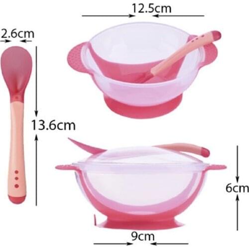 2020 New Arrival Baby Sucker Bowl Spoon Fork Set Anti-Slip Learning Dishes Children Training Solid Feeding Dishes Hot Sale