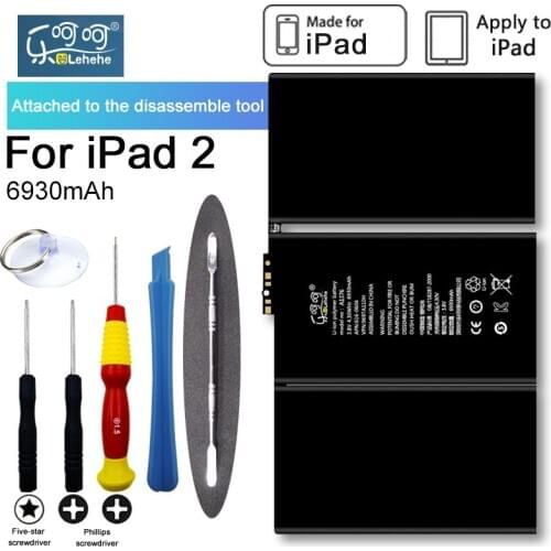 Original LEHEHE Battery For Apple iPad 2 A1376 A1395 6930mAh Tablet Battery Replacement Bateria Free Tools Gifts