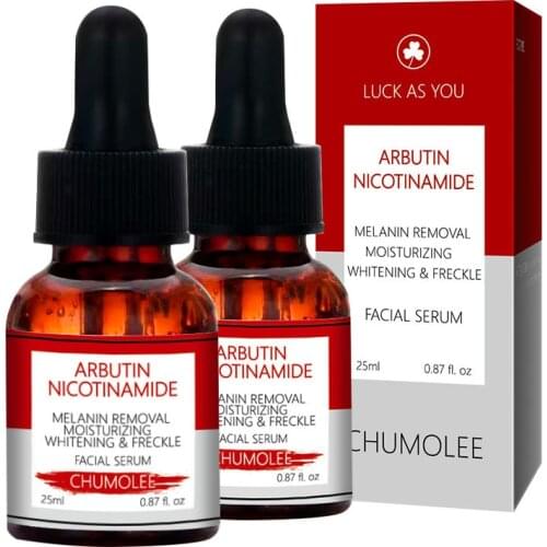 CHUMOLEE alpha Arbutin Whitening Serum Liquid 25ml Freckle Removal Dark Spot Acne Scars Hyaluronic Acid Anti-wrinkle Face Serum