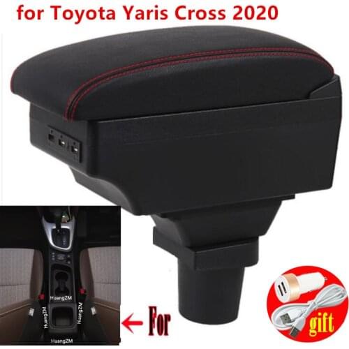 For Toyota Yaris Cross Armrest box 2020 2021 Interior Parts special Retrofit Car Armrest Center Storage box with USB LED light