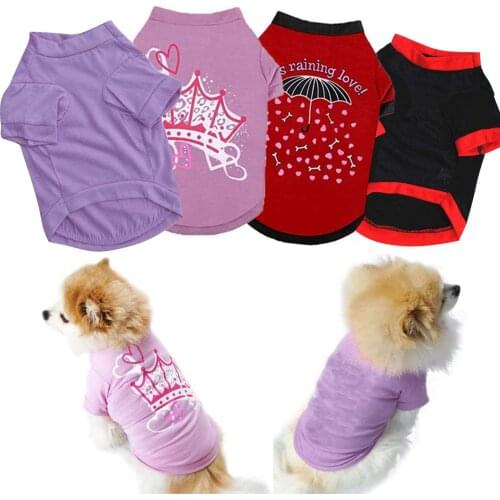 Small Dog Shirt Pet Clothing Summer Puppy Clothing TShirt Clothing Fashion Print Casual Blouse Animal Top Streetwear Beach Dress