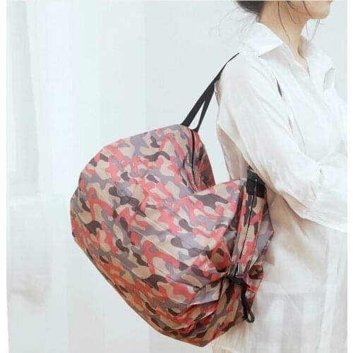 Foldable Large Capacity Shopping Bag Convenient Travel Bag Thick Nylon Handbag Supermarket Shopping Organ Bag