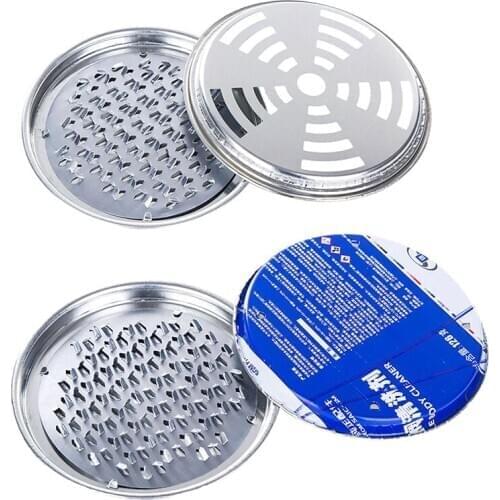 Mosquito Coil Holder Tray Frame Safe Metal Round Rack Plate Portable Spiral With Cover Incense Insect Repellent Random Color