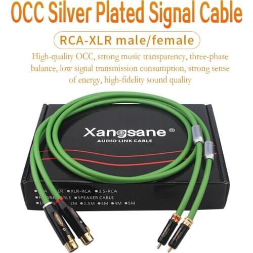 One Pair xangsane SP-6008Ag 7N OCC silver-plated RCA to XLR male (female) signal cable audio cable