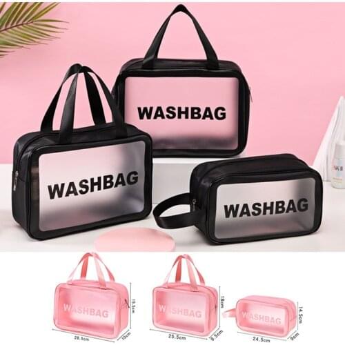 Women Portable Travel Storage Bag Transparent Waterproof Makeup Storage Pouch Large Organizer Toiletry Storage Kit