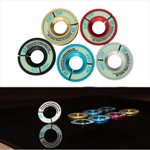 1Pcs Optional Color Night Vision Light Luminous Ignition Switch Sticker Glow Key Ring Hole Cover For Chevrolet Peugeot Elysee