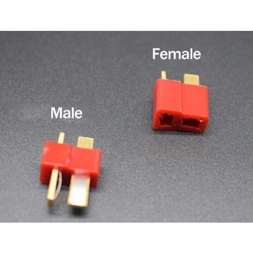 10 Pairs of WAMA T Plug Male + Female Copper Deans Connectors for RC RC LiPo Battery Vehicles Remote Control Game Toys