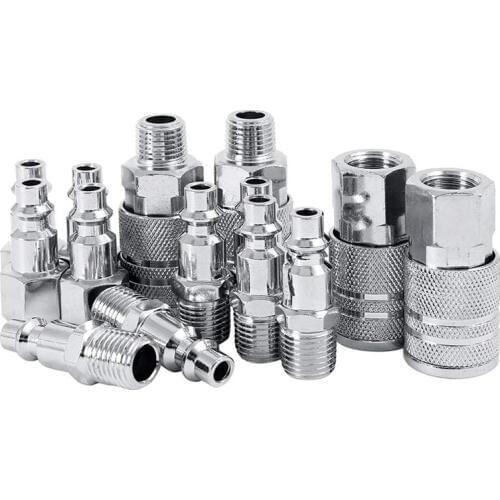 14pcs Air Line Hose Compressor Fitting 1/4 Inch Bsp Metal Connectors Coupler Male Female Quick Release Set Promotion