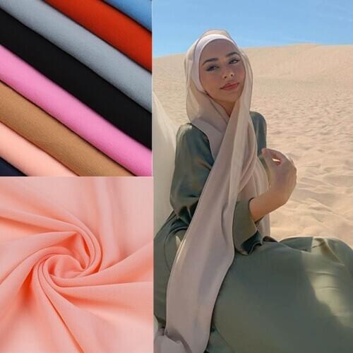 2021 Fashion New Womens Bubble Chiffon Hijab Summer Thin Veil Muslim Arab Indian Islamic Scarf Shawl Head Wrap Turbantes