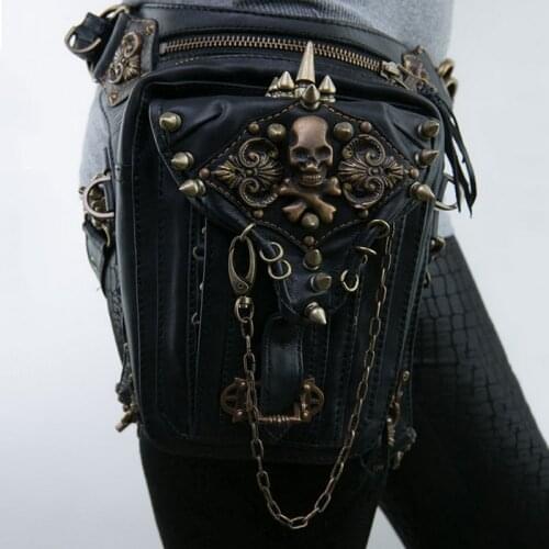 2021Steam Punk Motorcycle Bag Single Shoulder Messenger Bag Womens Mobile Phone Waist Bags Fashion Accessories