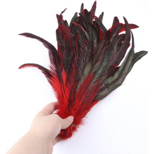 50/100Pcs Colorful Rooster Feathers Tail 10-12Inches Cock Plumes For Diy Sewing Wedding Clothing Home Party Decoration Wholesale