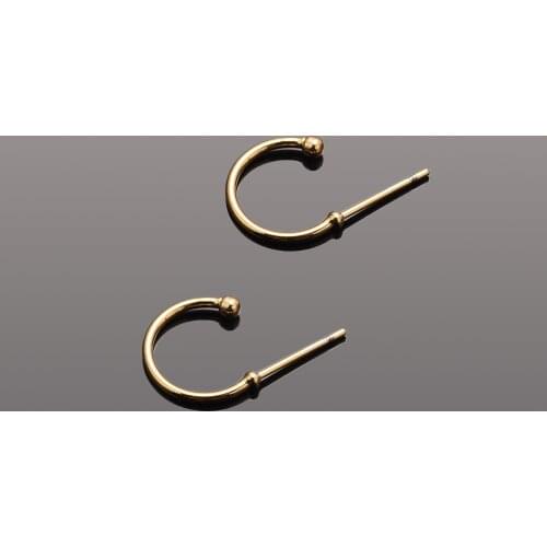 6pcs/Lot Earring Connector Findings Brass Earring Stud Connector 18k Real Gold Plated Hooks Blank Base For Jewelry Making