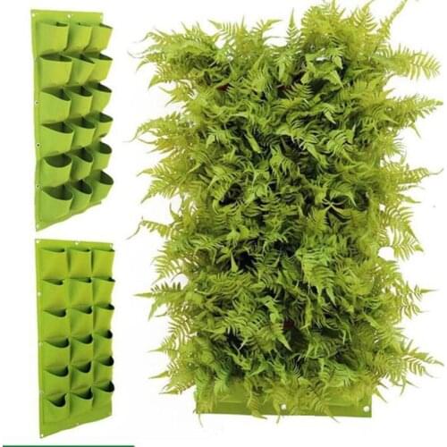 9/12/25/36 Pockets Green Grow Bags growing pots Planter Vertical Garden wall hanging Vegetable flower Planter Growth fabric bags