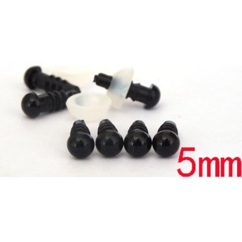Free shipping!!! 5mm Black Plastic Safety Eyes For Teddy Bear Doll Animal Puppet Crafts--100pairs