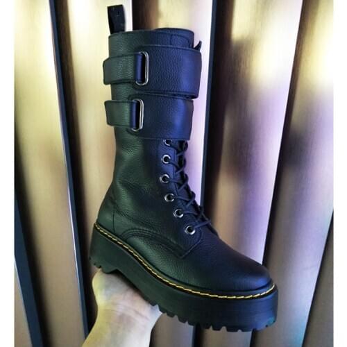 Platform Boots Women Leather Bota Feminina Winter Botas Mujer Ankle Boots For Women Fashion Botines Mujer 2020 Zapatos De Mujer