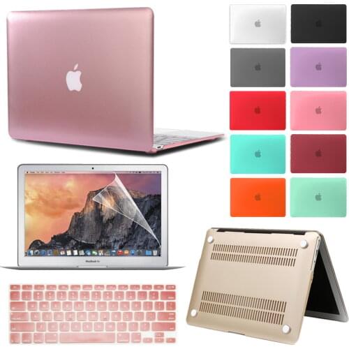 For Apple Macbook Air 13 A2337 M1 2020/Pro 15 A1398 Retina/ Macbook 12" (A1534) Laptop Case + Keyboard Cover + Screen Protector