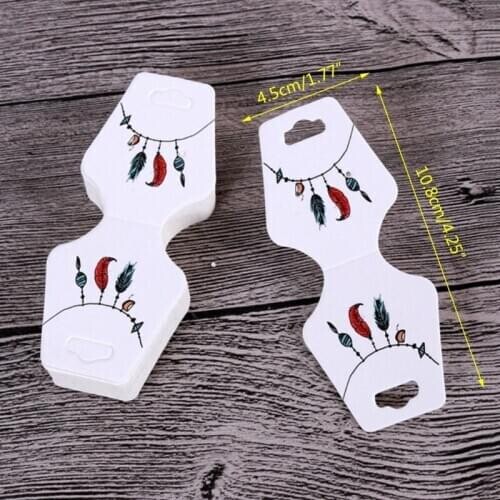 100 Pcs Printing Necklace Card Folding Bracelet Jewelry Display Hang Tag Label X7JB