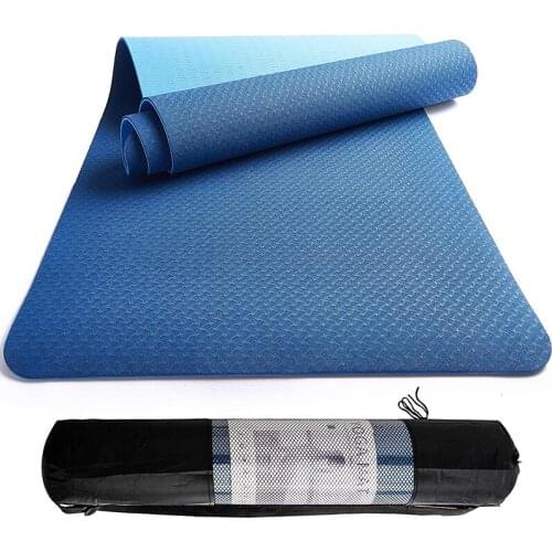 TPE Yoga Mat for Beginner 6mm Non-Slip Double Layer Sports Exercise Pad For Beginner Home Gym Fitness Gymnastics Pilates Mats