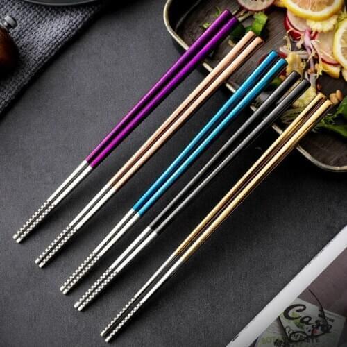 Metal Chopsticks Stainless Steel Chopsticks Household Chopsticks Anti- and high temperature resistance chopsticks