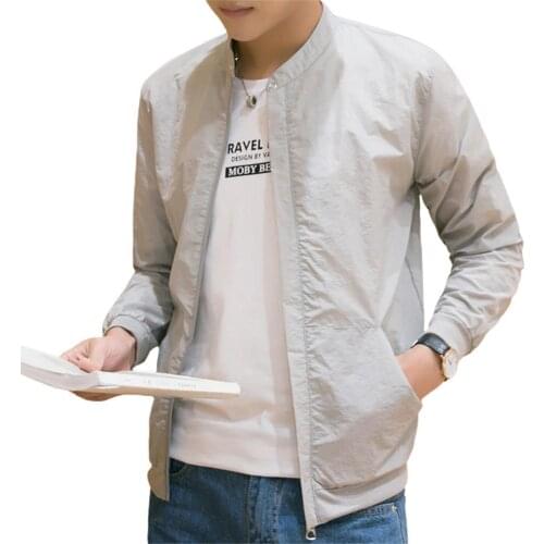 2021 Hot Sale men jacket New Fashion Long Sleeve Zip Pockets jacket men Ultrathin Breathable Anti Sun Jacket Coat men clothing