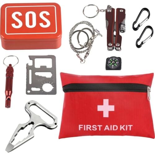 22 in 1 Outdoor survival kit Set Camping Travel First aid SOS Multifunction EDC Emergency Supplies Tactical for Hunting tool