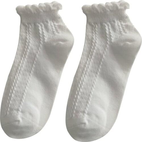Summer Thin Breathable Cute Princess Lolita Lace Cotton Socks White Bubble Socks Women
