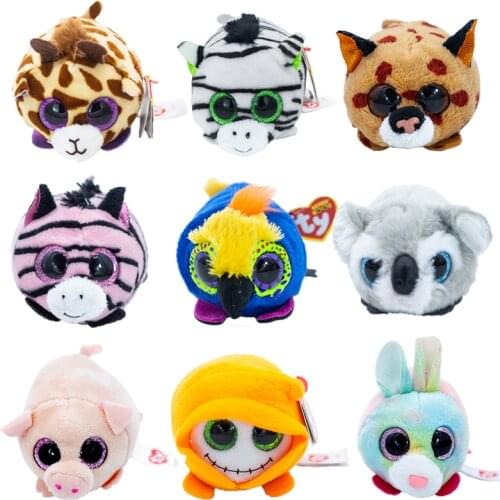NEW 4 inch10cm Ty Beanie Big Eyed Peas Stuffed Animal Cat giraffe Pink cat Fog dog Toys Doll Boy girl child Christmas Gift