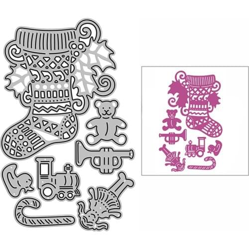 New Bear Train Sock Ragdoll Craft Embossing Mold 2021 Metal Cutting Dies for DIY Decor Scrapbooking Album Card Making No Stamp